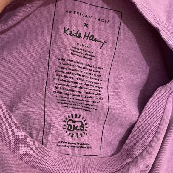 American Eagle Outfitters Keith Haring Lavender Graphic Tee. Size M - Picture 4 of 7